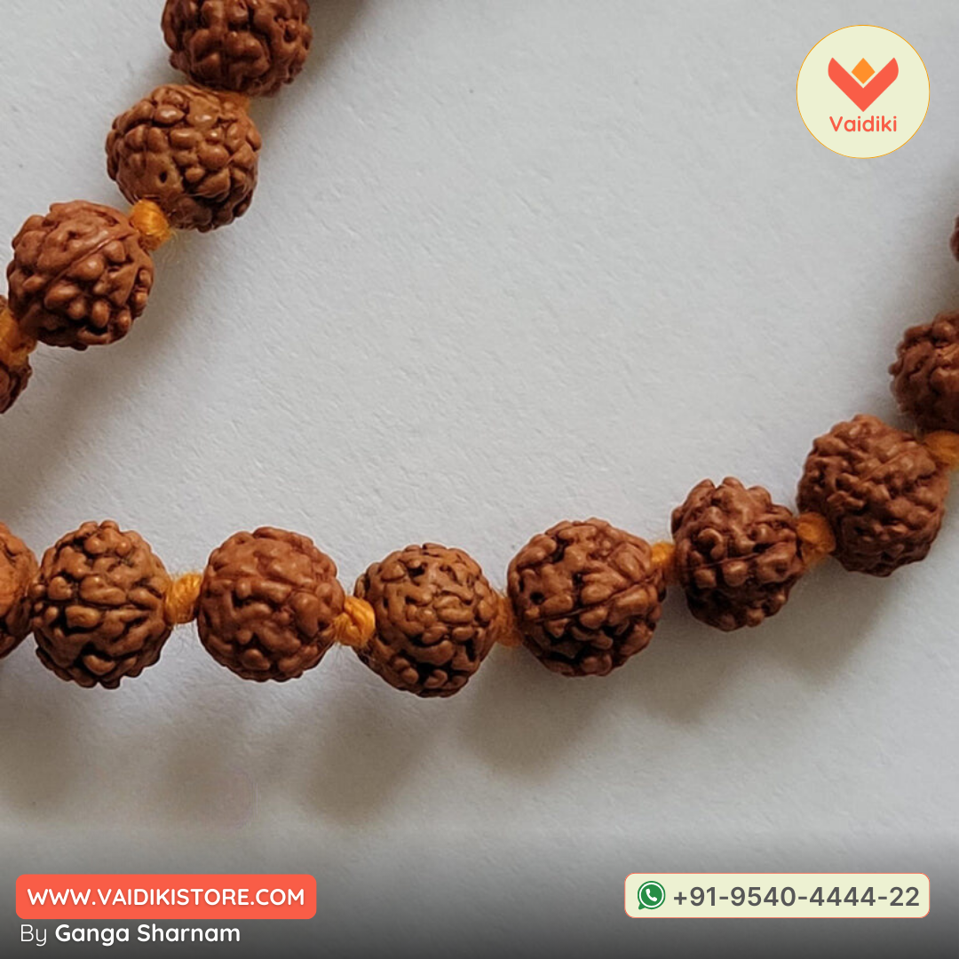 5 Mukhi Rudraksha Mala (108 Beads) | Authentic Spiritual Tool for Meditation and Mantra Chanting