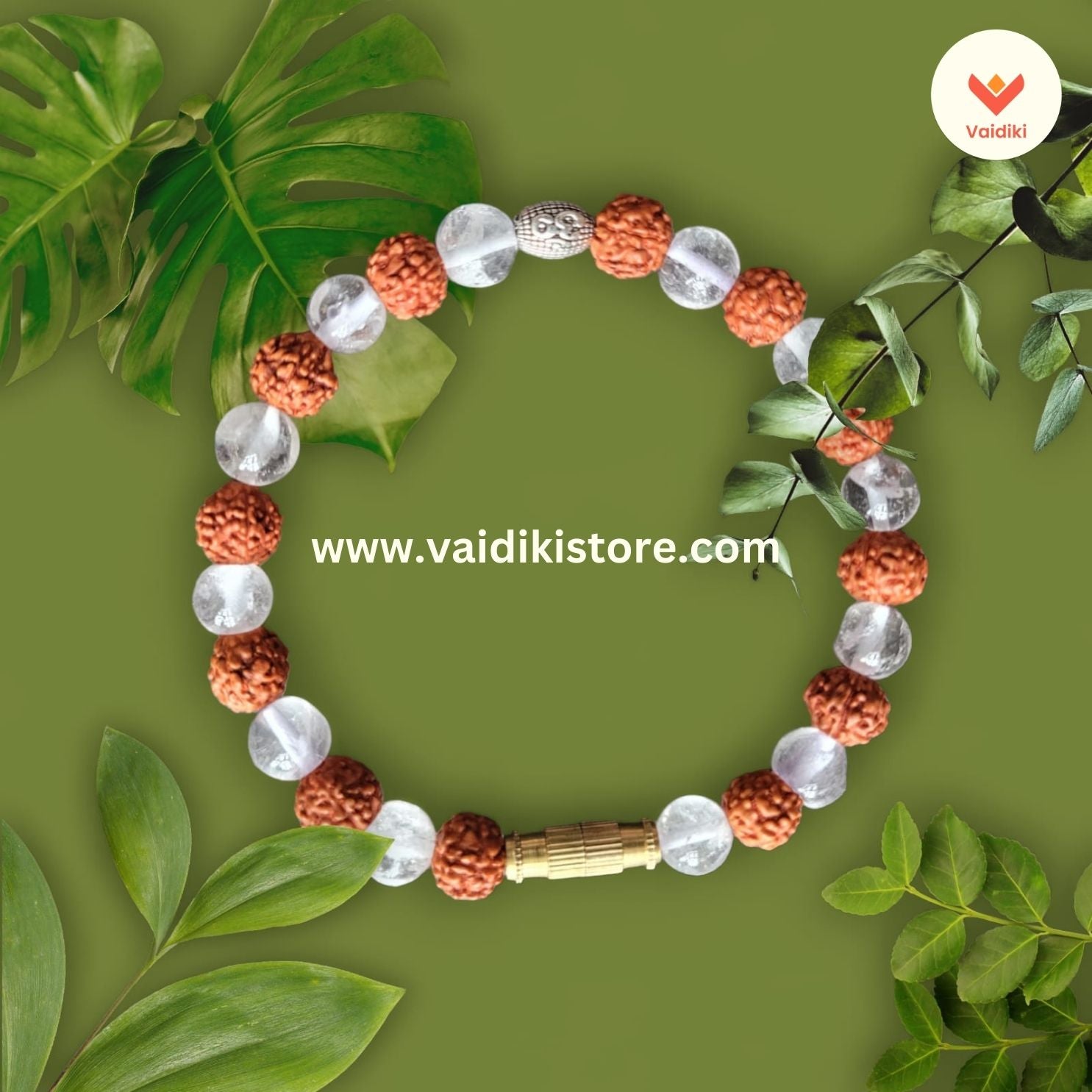 Rudraksha with Sphatik Bracelet Premium Build : Yashvriddhi